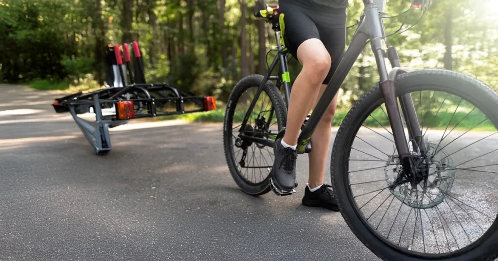 Rowerzysta zatrzymany na drodze leśnej – potencjalne zagrożenie potrąceniem