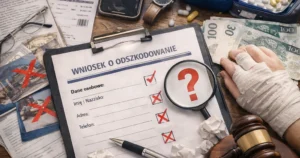Błędy przy zgłaszaniu roszczenia powypadkowego, formularz odszkodowania i dokumentacja
